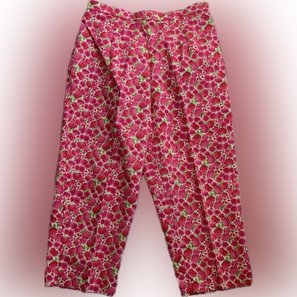 BRIGGS 🌴pink floral cropped pant, 12 - Picture 2 of 7